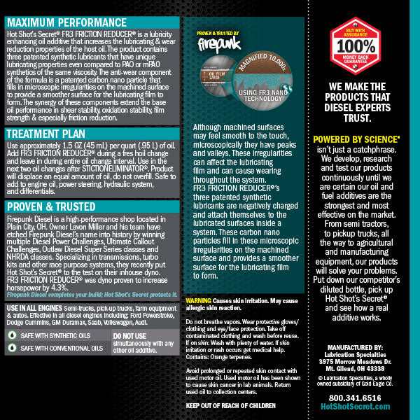 Hot Shot's Secret FR3 Friction Reducer